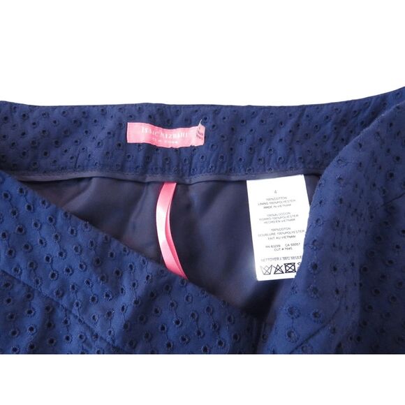 Isaac Mizrahi Crop Pants Sz 4 Navy Blue Swiss Dot - Picture 5 of 6